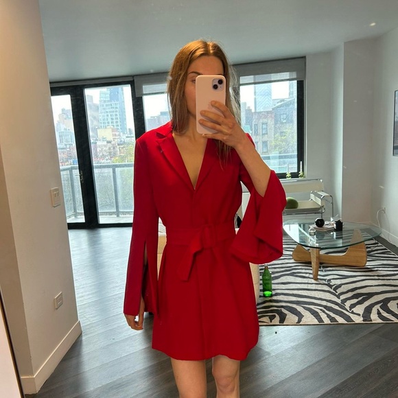 Amanda Uprichard Antwerp Blazer Dress in Scarlet (Red)